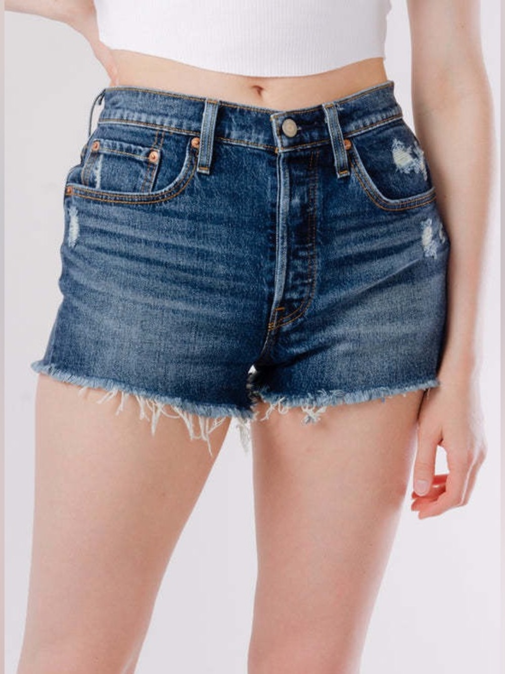 Levi High-Rise Denim Shorts - Blue